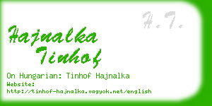 hajnalka tinhof business card